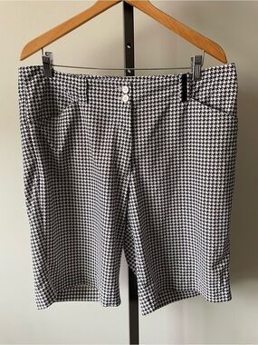 Nike Golf Dri Fit Herringbone Print Long Shorts Plus Size 14 Womens